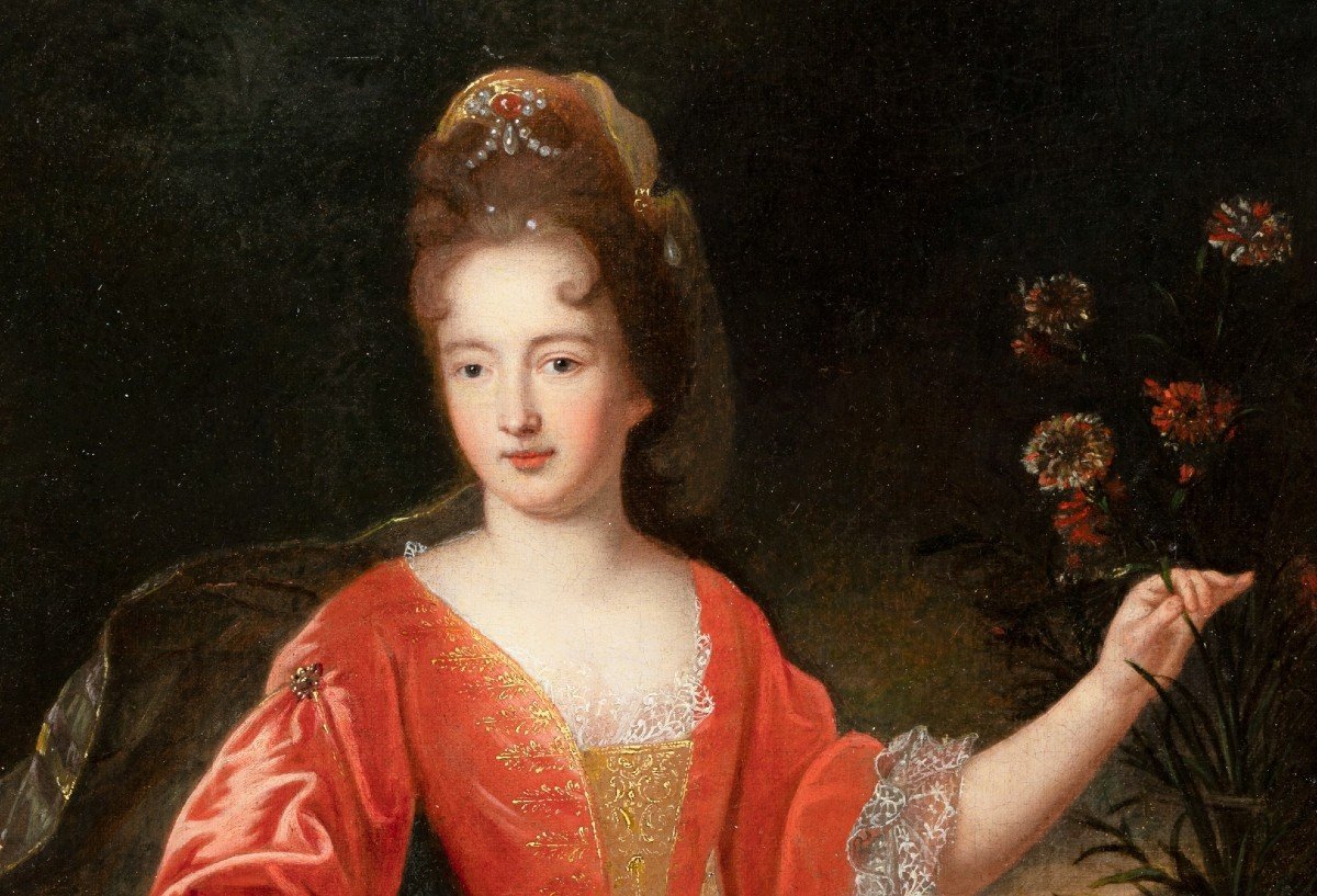 Portrait De Françoise-Marie De Bourbon, Atelier De Pierre Gobert, Fin Du XVIIe Siècle-photo-1
