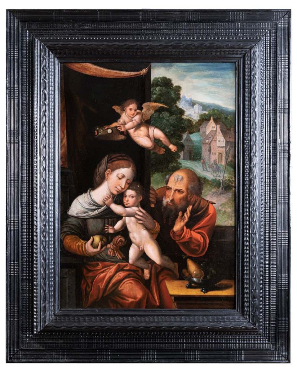 Holy Family With An Angel, Workshop Of Pieter Coecke Van Aelst (1502-1550)