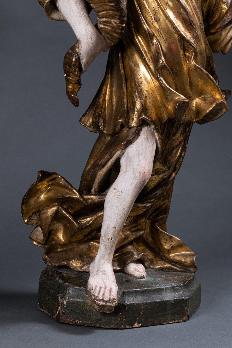 A 17th C. North Italian Pair Of Candle-holder Angels-photo-2