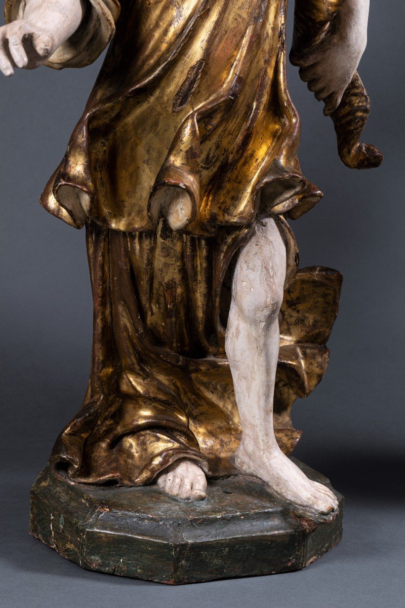 A 17th C. North Italian Pair Of Candle-holder Angels-photo-3