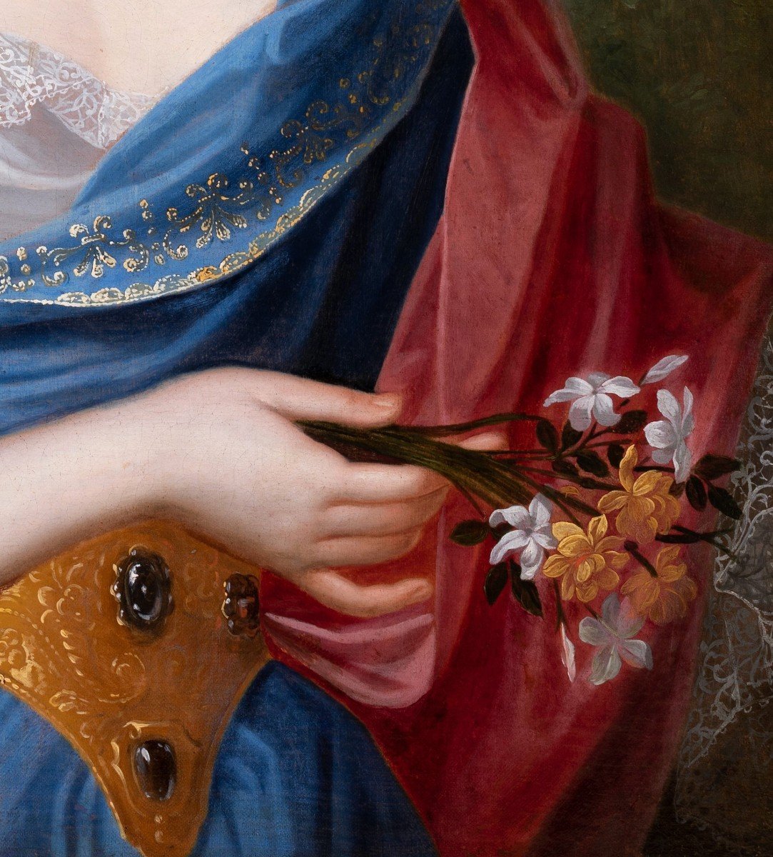 Portrait Of Françoise-marie De Bourbon, Attributed To Pierre Gobert, C.1695-photo-4