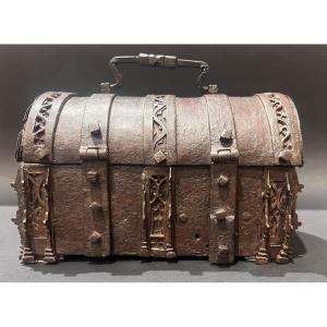 A French 15th C. Gothic Iron Casket