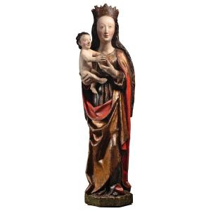 A 15th C. German Polychrome Limewood Virgin With Child