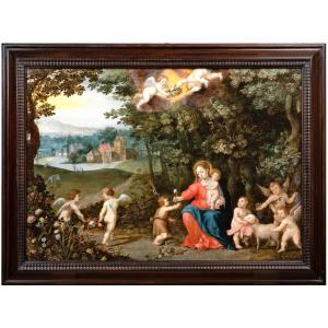 Atelier De Jan Bruegel Le Jeune & Hendrick Van Balen – La Vierge à L’enfant, Début Du XVIIème