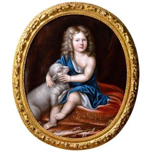 Portrait De Duc D’anjou Enfant - Atelier De Pierre Mignard (1612-1695), époque XVIIe