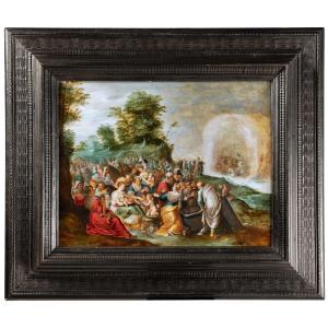 La Traversée de la mer Rouge Atelier de Frans Francken II, Anvers XVIIe siecle, huile sur bois