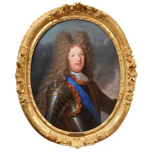 Portrait Of Prince Louis Of France, Studio Of Hyacinthe Rigaud, Circa 1700, 18th Century Frame