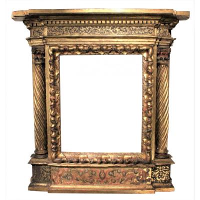 Important Cadre Tabernacle En Bois Doré d'époque Renaissance, Bologne
