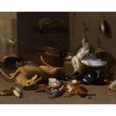 Jan Van Kessel II (1654-1708) Still Life With Game, Oil On Copper