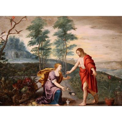 Noli Me Tangere, Milieu Du XVIIe, Entourage De Jan Brueghel Et Pierre Paul Rubens