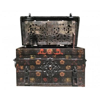 A 17th C. Nuremberg Polychrome Iron Chest