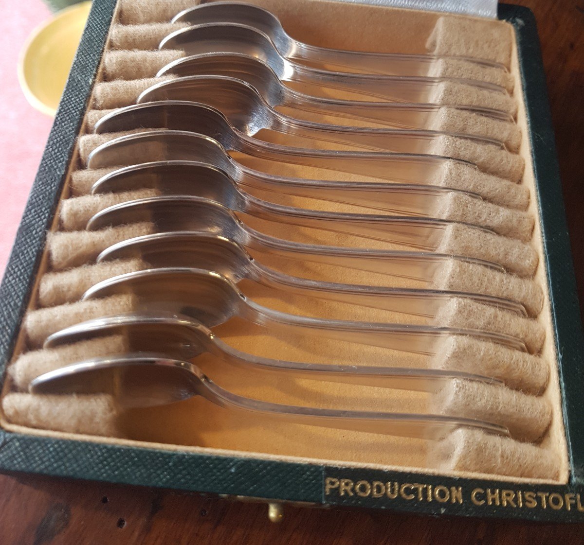 Christofle/alfénide, 12 Small Mocha Spoons In Silver Metal, Art Deco-photo-3