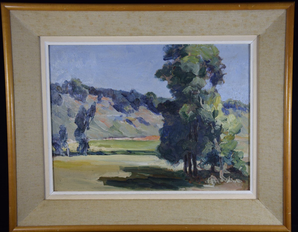 Jean-louis Daniel (1861-1929), "hilly Landscape Of The Périgord", Oil On Panel