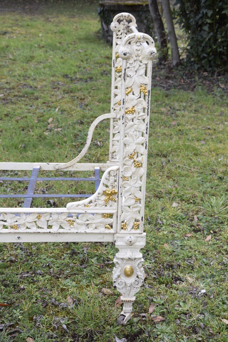 Child's Bed, Bench In Painted Cast Iron, Napoleon III-photo-1