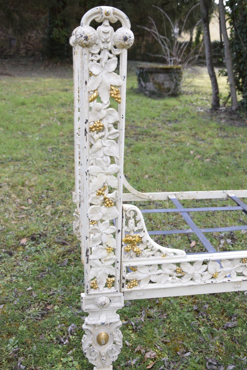 Child's Bed, Bench In Painted Cast Iron, Napoleon III-photo-3