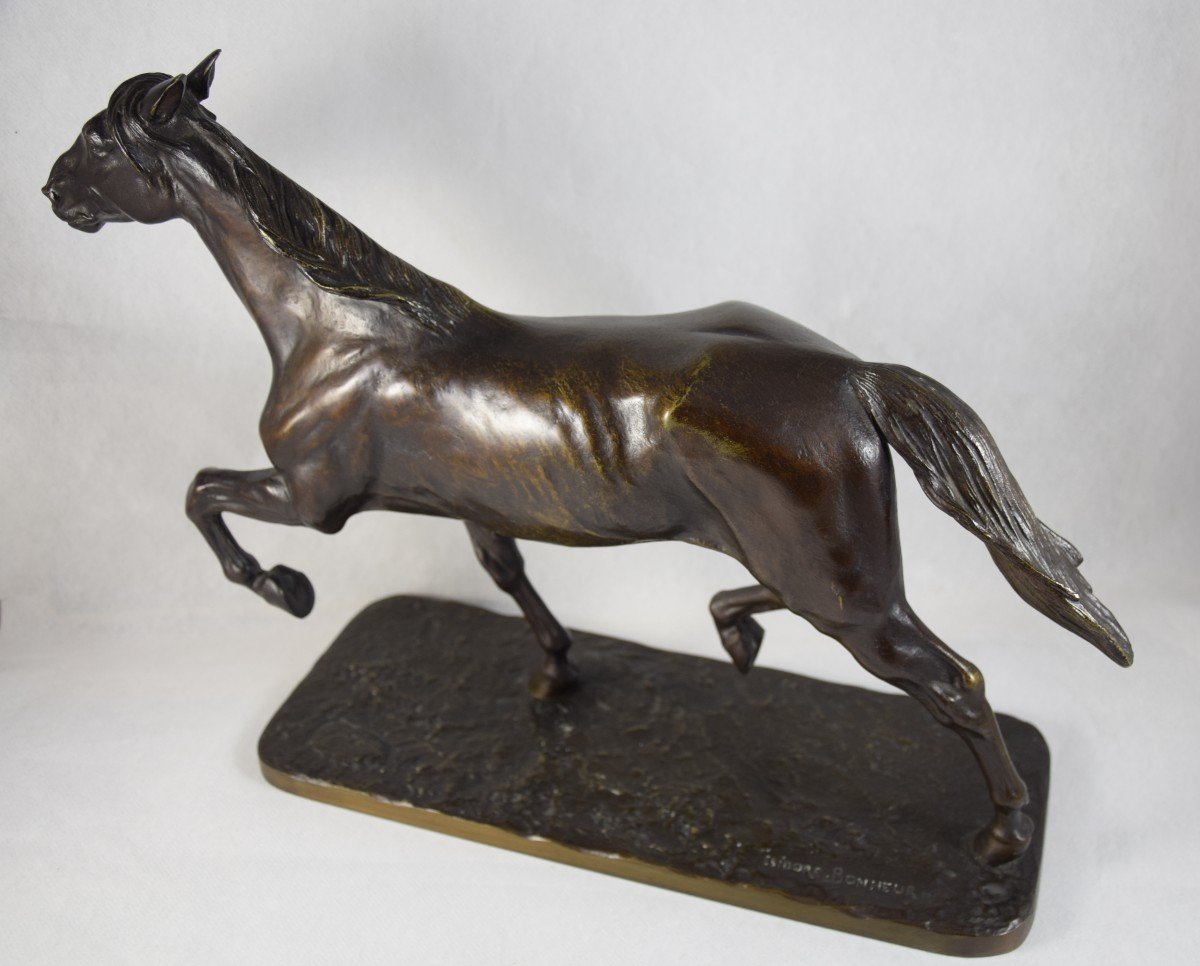 Isidore Bonheur (1827-1901)  Cheval Au Trot ,bronze .-photo-2