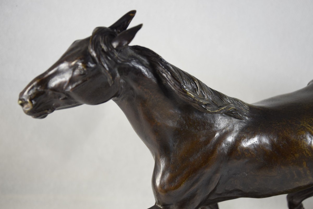 Isidore Bonheur (1827-1901)  Cheval Au Trot ,bronze .-photo-3