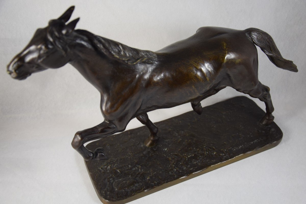 Isidore Bonheur (1827-1901)  Cheval Au Trot ,bronze .-photo-4