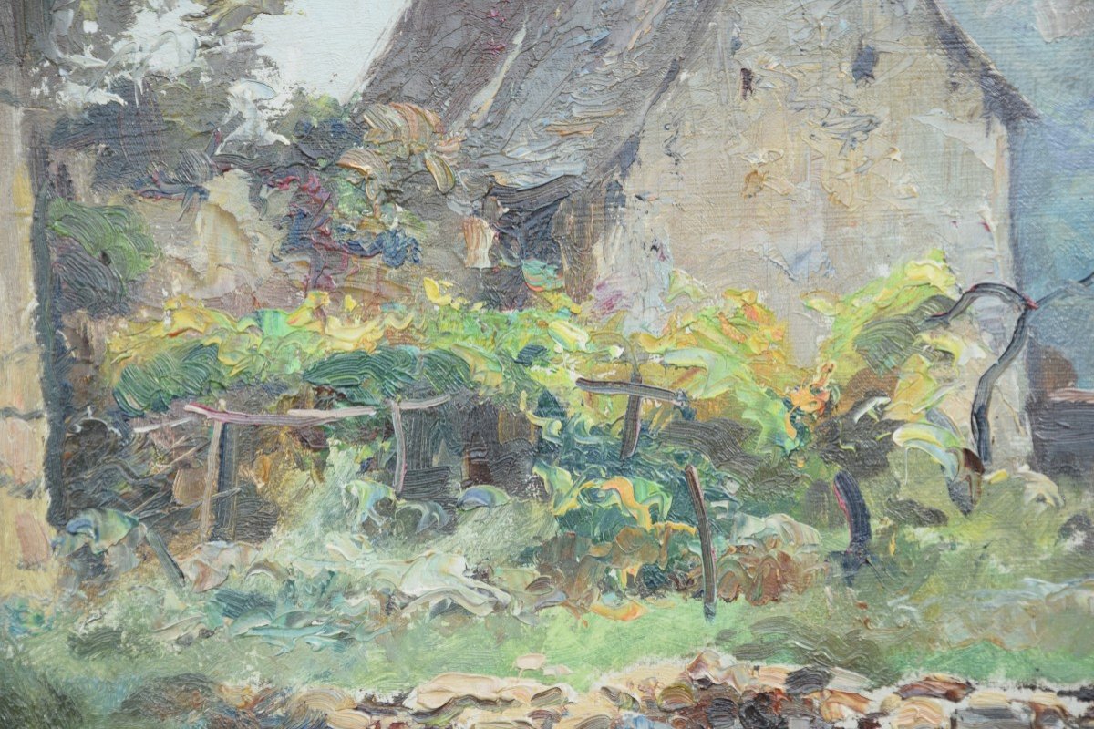 Marius Gueit (1877-1956) Landscape Of The Dordogne Valley, Oil On Panel-photo-7