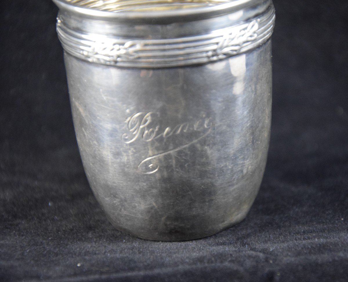 Curon Beaker In Solid Silver, Neck Brace Hallmark, Goldsmith Victor Boivin Fils, Late 19th Century-photo-4