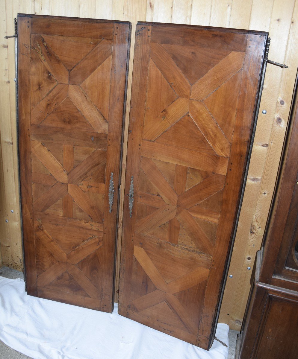 Pair Of Doors In Versailles Marquetry, 18th Century-photo-4