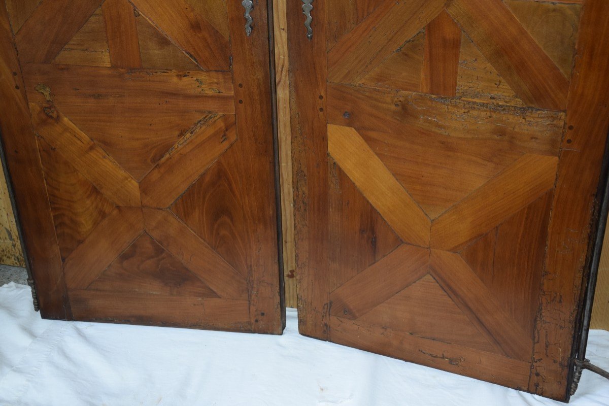 Pair Of Doors In Versailles Marquetry, 18th Century-photo-2