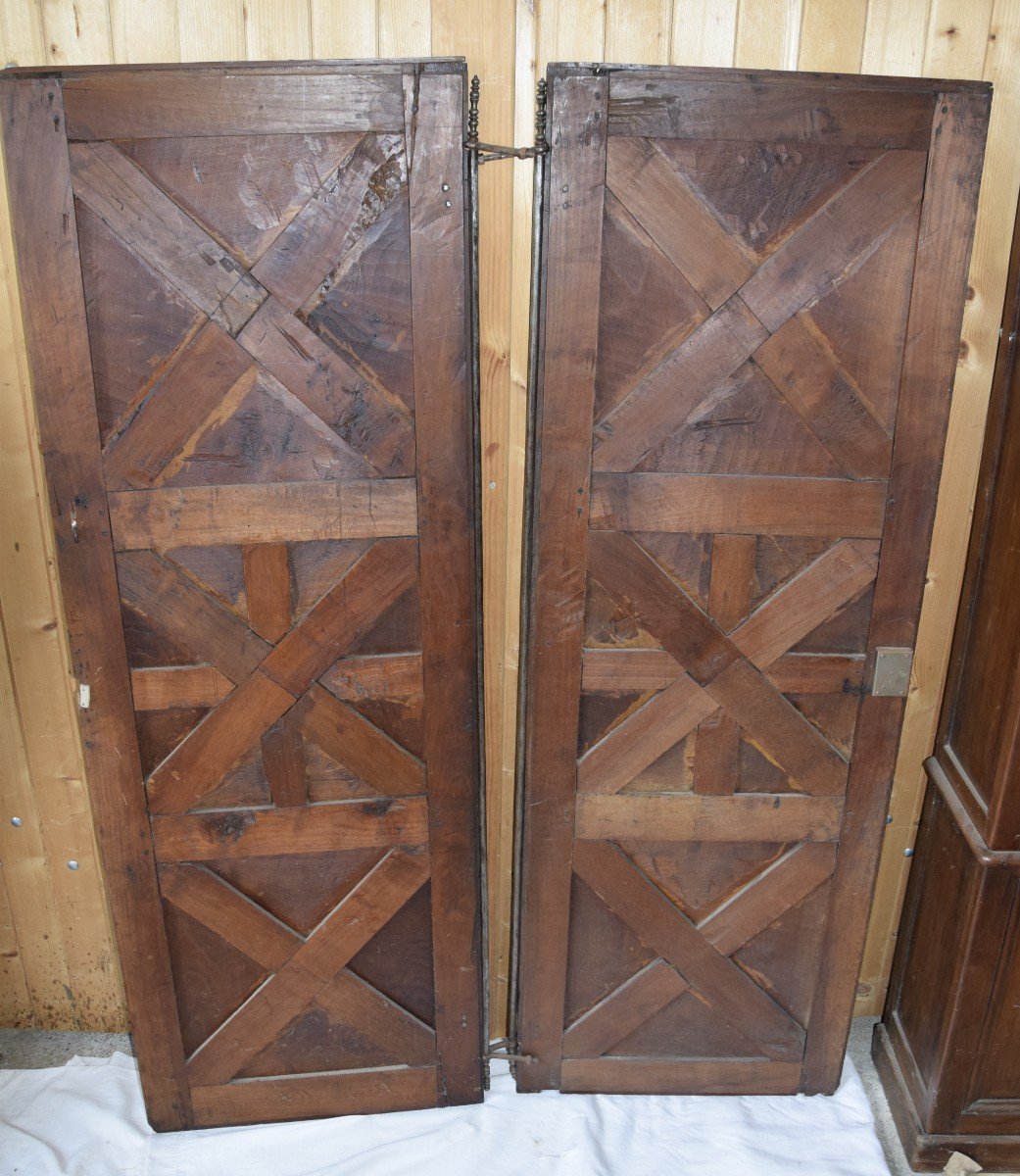 Pair Of Doors In Versailles Marquetry, 18th Century-photo-4