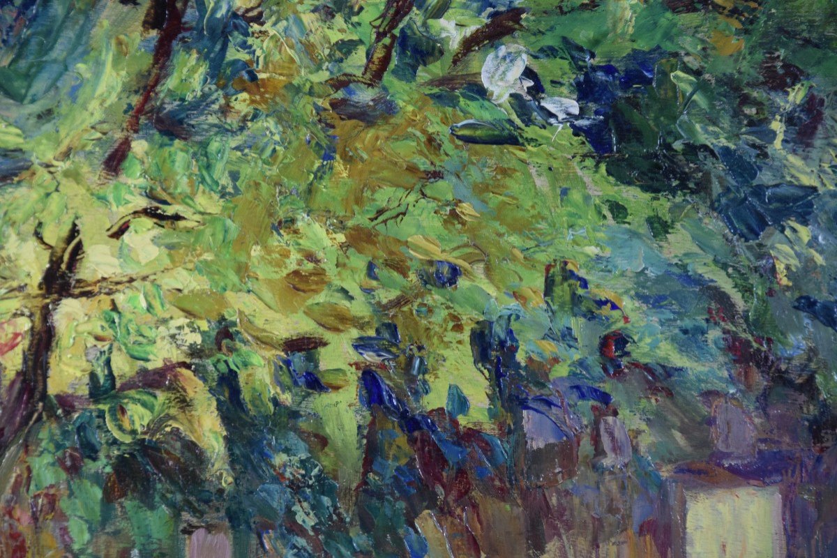 André Prugent (1882-1965), Dance Show In The Théâtre De Verdure, Oil On Panel-photo-6