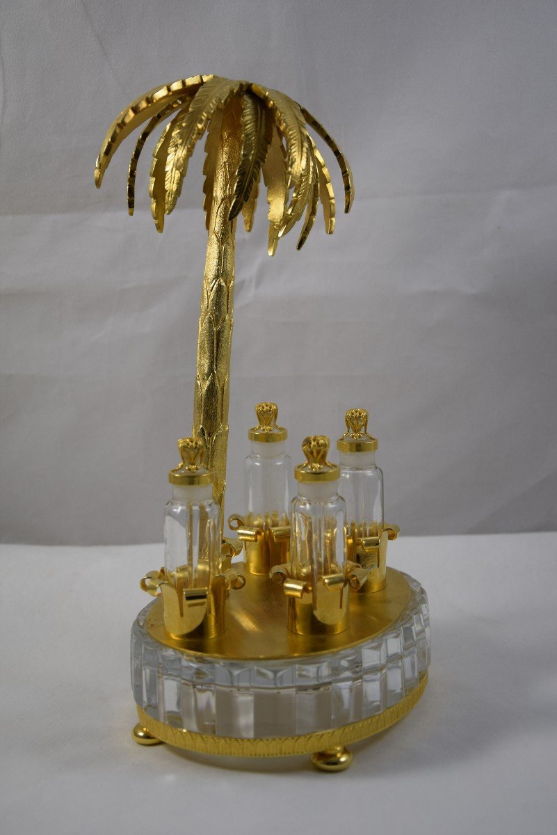 Perfume Box In Bronze And Glass, Palm Decor In The Taste Of Jansen -photo-5