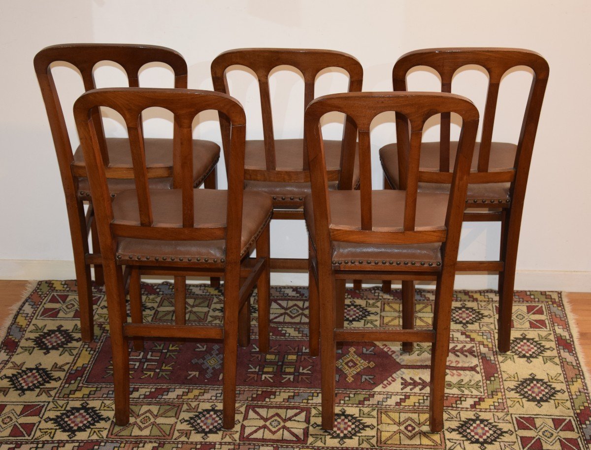 Suite de 5 chaises estampillées" Dubois"  ,époque Louis Philippe -photo-2