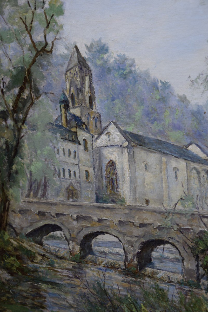 Roger Dubut (1890-1960) L'Abbaye de Brantôme  en Périgord , huile sur panneau , Ecole de Périgueux-photo-7