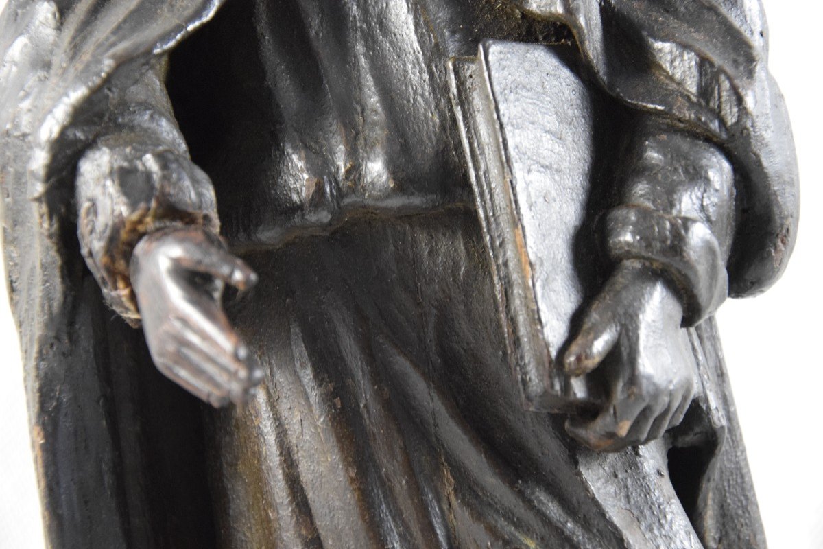 Carved Wooden Statue Representing Saint Anthony-photo-4