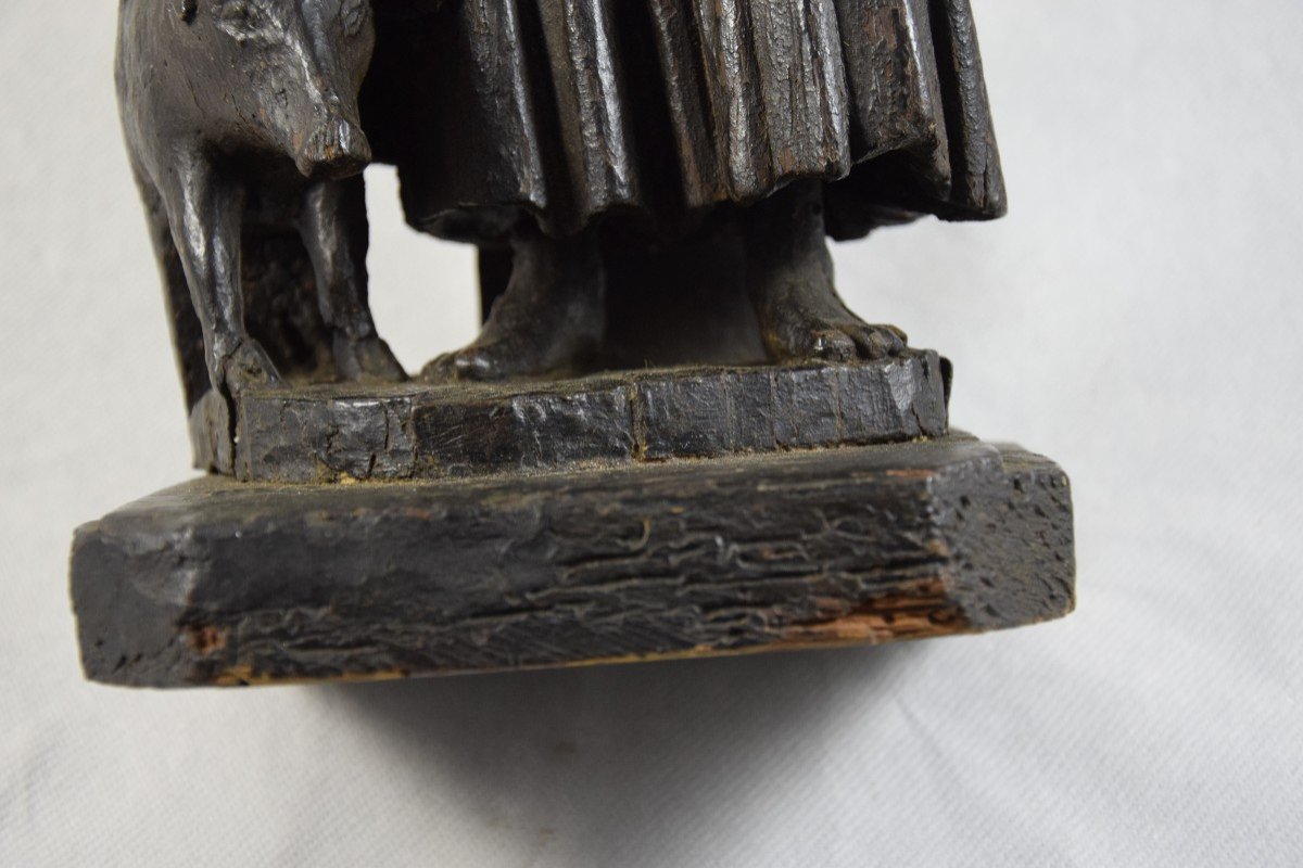 Carved Wooden Statue Representing Saint Anthony-photo-6
