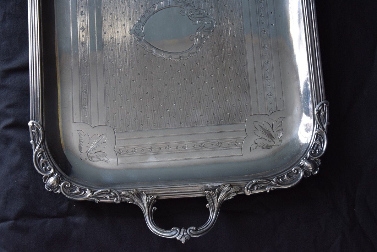 Silver-plated Metal Tray, Ruolz,louis XV Style, Late 19th Century -photo-4