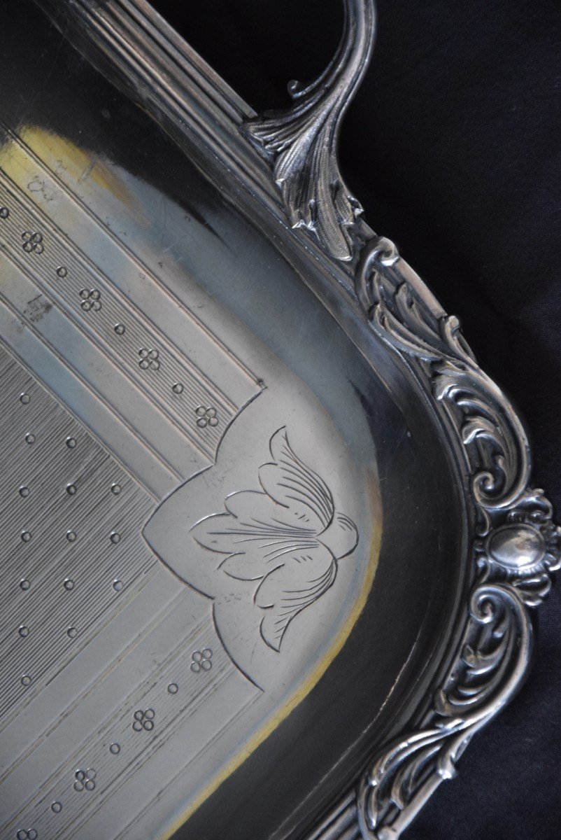 Silver-plated Metal Tray, Ruolz,louis XV Style, Late 19th Century -photo-1