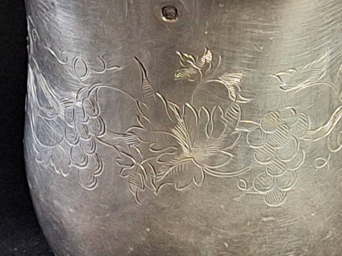 Solid Silver Cup, Vermeil Interior, Minerva Hallmark, Art Nouveau, Circa 1900-photo-3