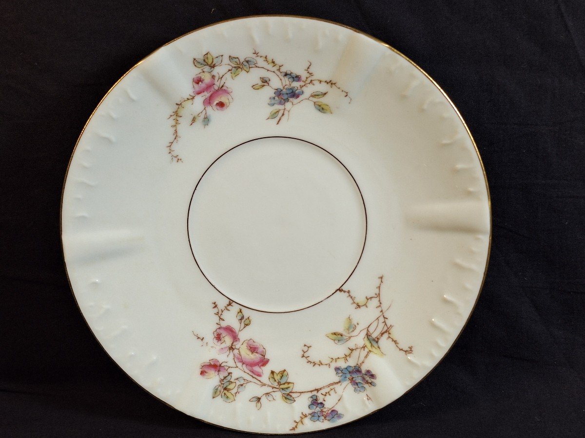 Tea Or Chocolate Cup And Saucer In Limoges Porcelain, Maison Laviolette 1896-photo-1