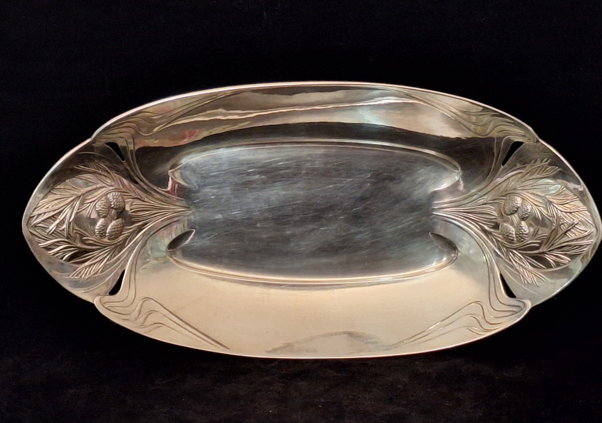 Art Nouveau Style Silver Plated Bread Basket, Gallia Christofle Goldsmiths 