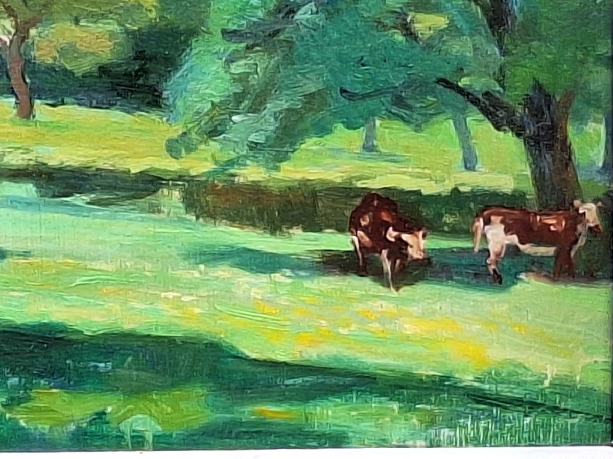 Andre Gaston (1884-1970) "paysage De La Creuse "oil On Panel , Ecole De Crozant -photo-3