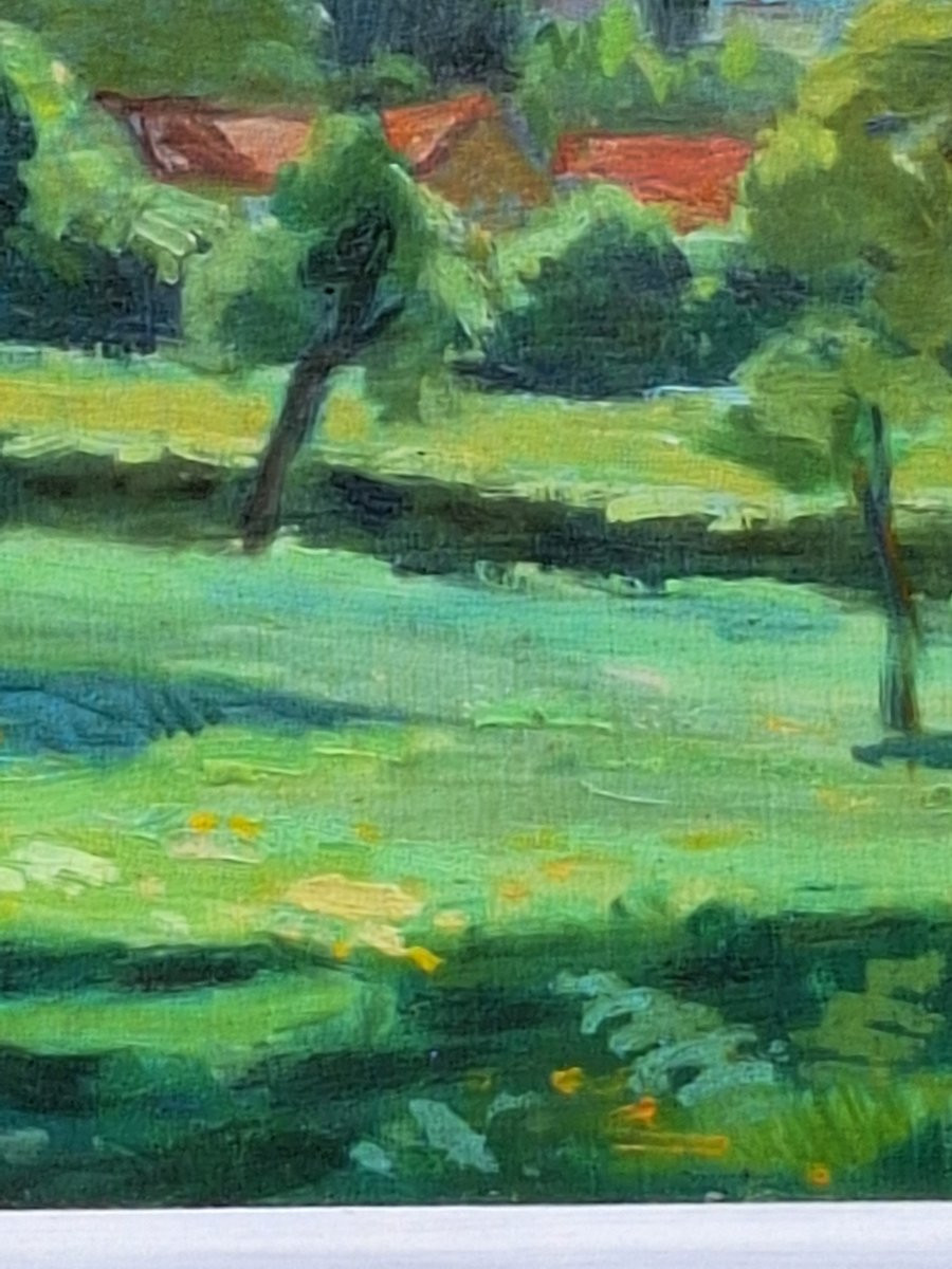 Andre Gaston (1884-1970) "paysage De La Creuse "oil On Panel , Ecole De Crozant -photo-1