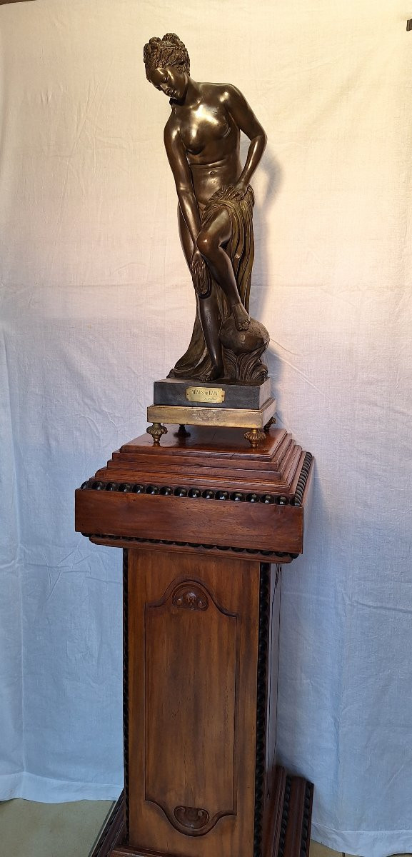 Christophe Gabriel Allegrain( d'après)  1710/1795   "Vénus au bain "sculpture en Bronze  19ème -photo-3