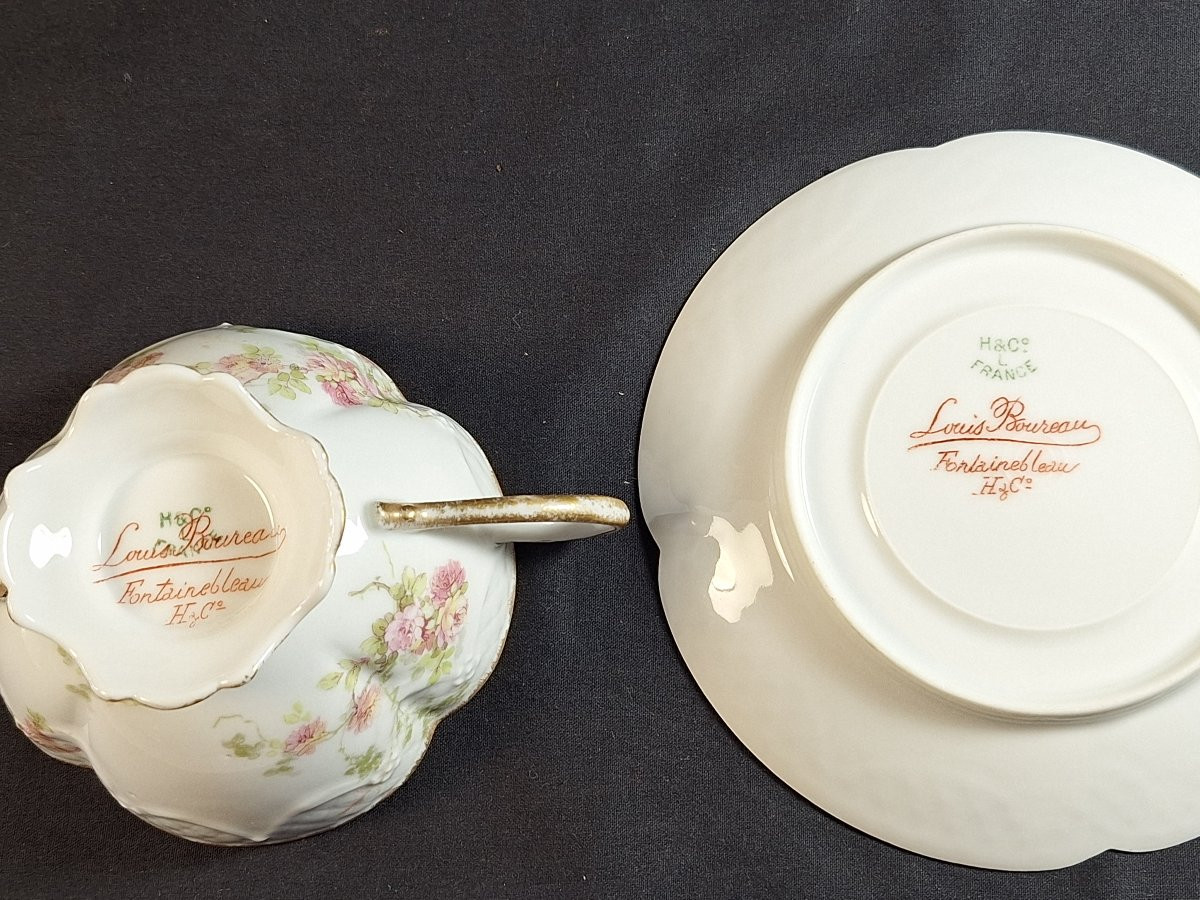 Ecuelle  à bouillon ,bol à bouillon ,en porcelaine de Limoges  , Haviland & Cie ,fin XIXème -photo-4