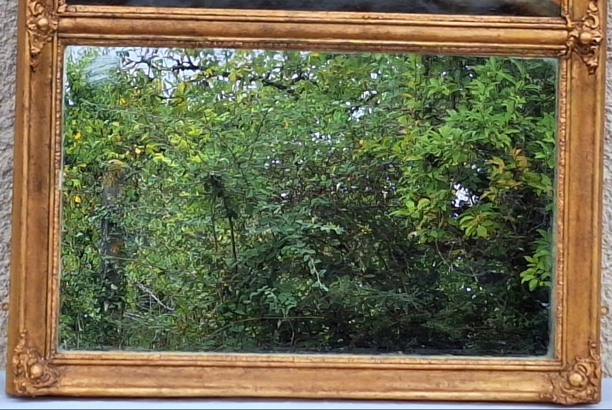 Trumeau en bois doré ,scène  romantique ,époque Restauration ,XIXème -photo-2