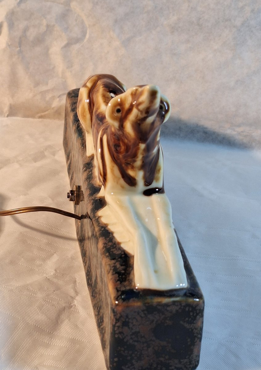 Camille Tharaud (1878-, "Levrier" , veilleuse en porcelaine polychrome, Limoges .-photo-6