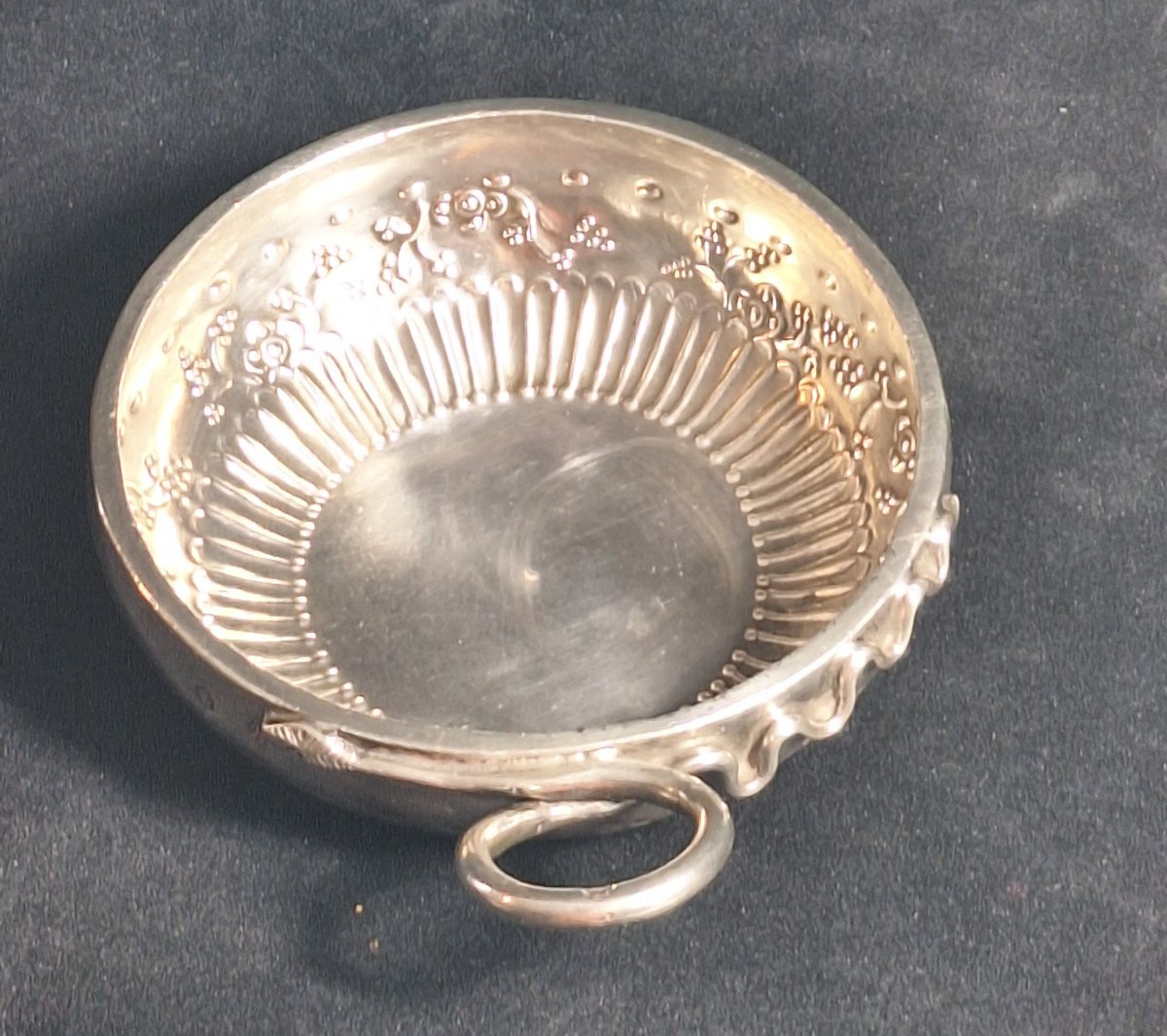 Taste Wine In Silver, Hallmark Vieillard, Engraved 'p.. Goudal', Silversmith Antoine Gamet Ii, -photo-3