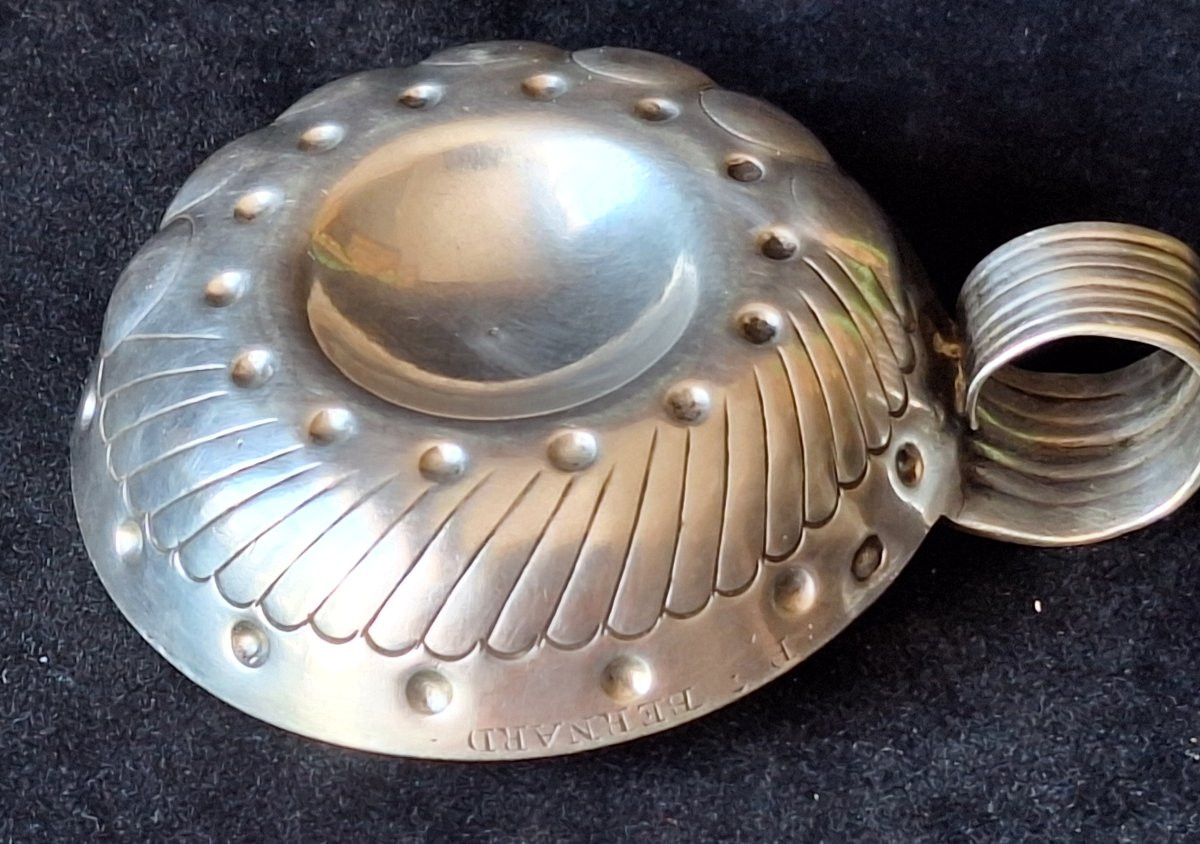 Silver Alcohol Taster, Hallmark 1st Coq Paris, Silversmith Denis Colombier, 1809  -photo-4