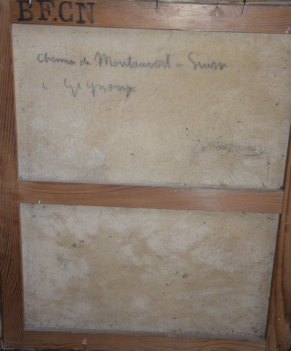 Ludovic Gignoux (1882 - ) "the Road To Montauvert In The Swiss Alps", Oil On Canvas-photo-7