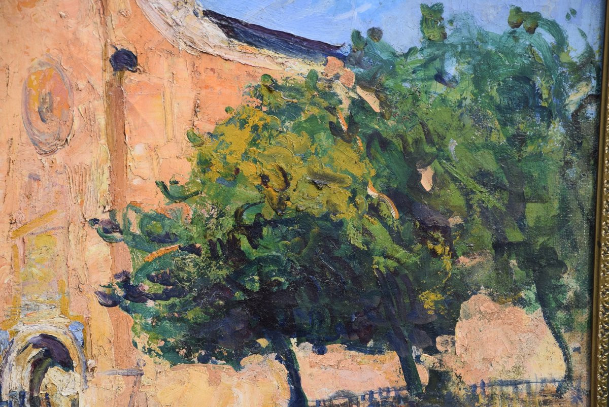 Jean Franck Baudoin (1870-1961) "the Saint Jacques Church In Montauban In Occitanie", Hst.-photo-6