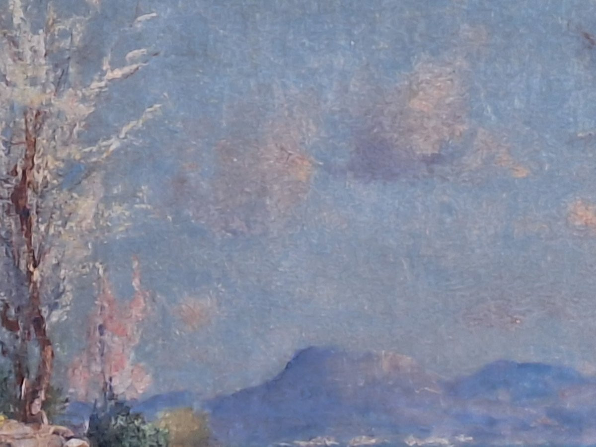 Frédéric Montenard (1849-1926) "landscape Of Provence In Spring", Oil On Canvas, -photo-4