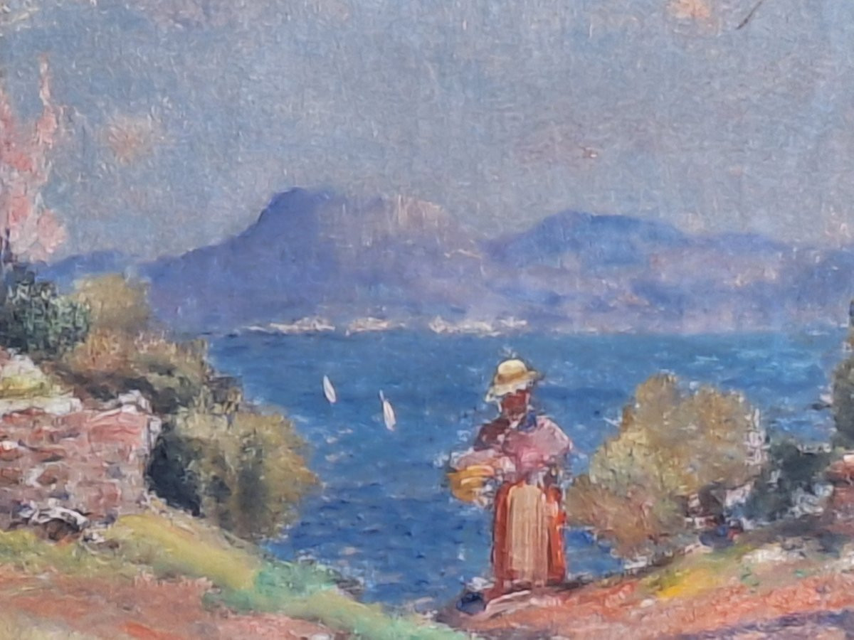 Frédéric Montenard (1849-1926) "landscape Of Provence In Spring", Oil On Canvas, -photo-5